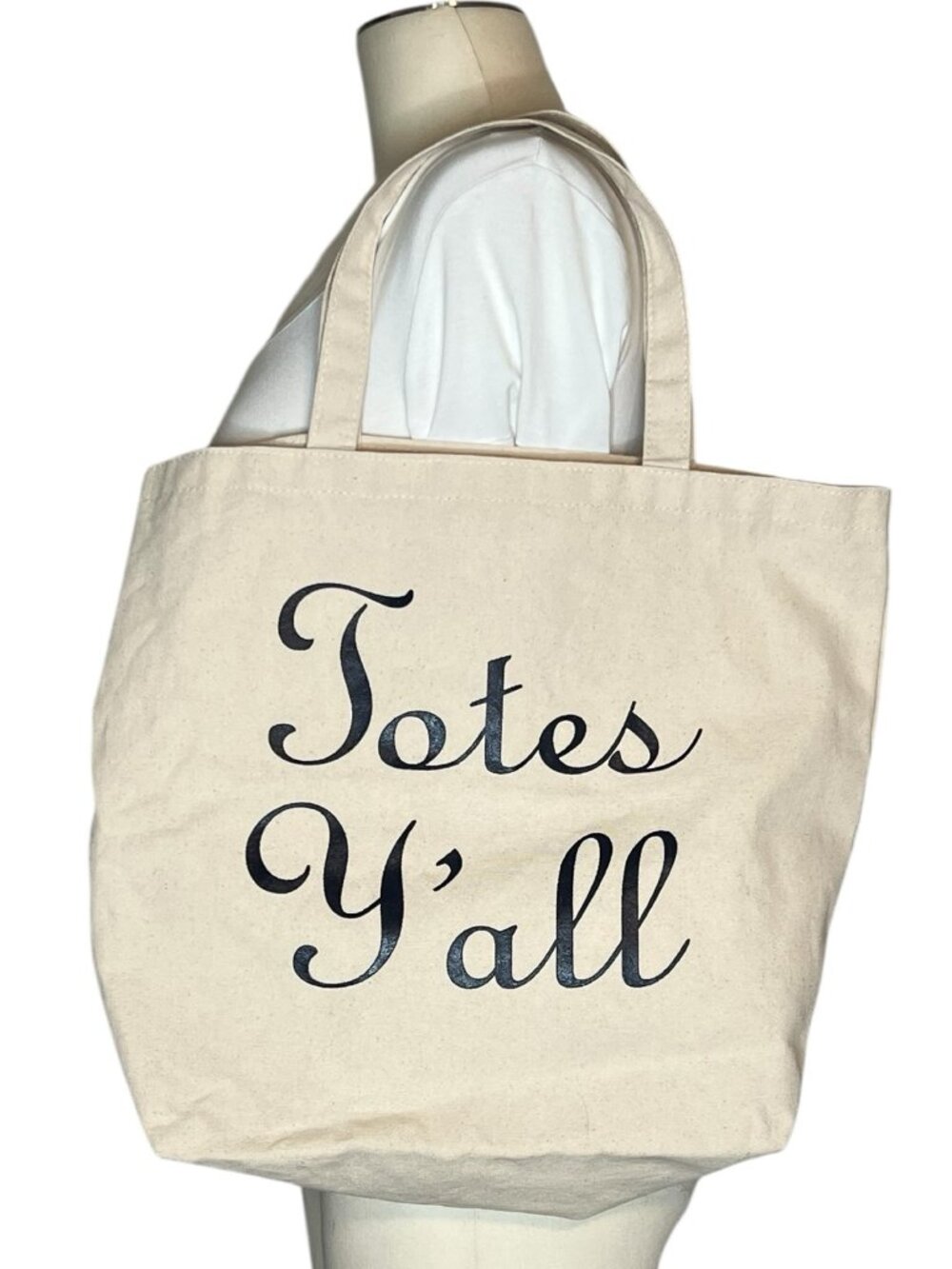 Draper James Totes Y’all off white canvas tote